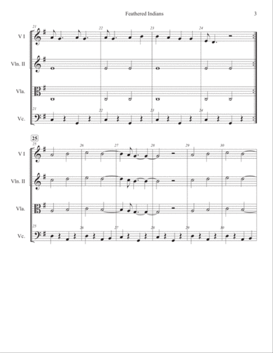 Feathered Indians String Quartet scores gallery preview page 3