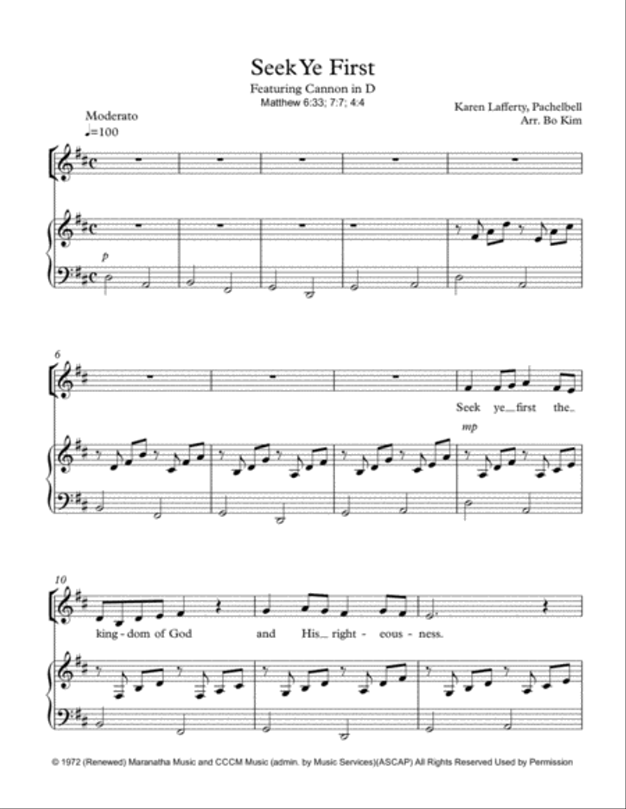 Seek Ye First Seek Ye First 4-Part scores gallery preview page 1