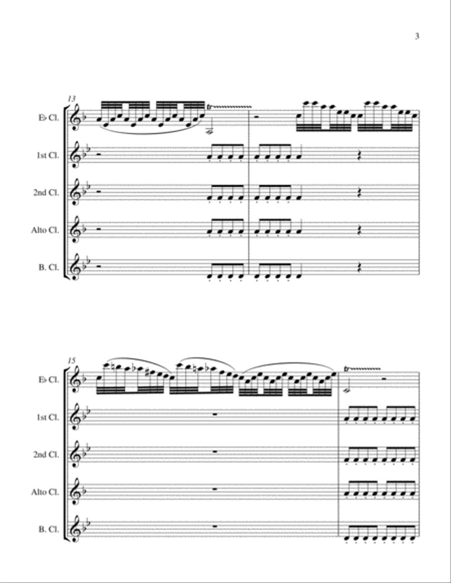 "Winter" from the Four Season 1 st Mov. - Clarinet Choir Quintet image number null