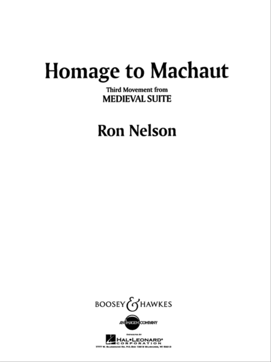 Homage to Machaut Concert Band scores gallery preview page 1