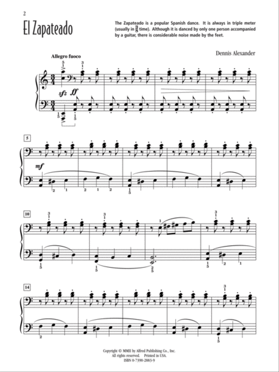 El Zapateado Easy Piano scores gallery preview page 2