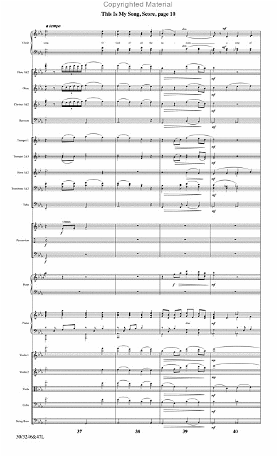 This Is My Song - Orchestral Score and Parts Choir scores gallery preview page 13