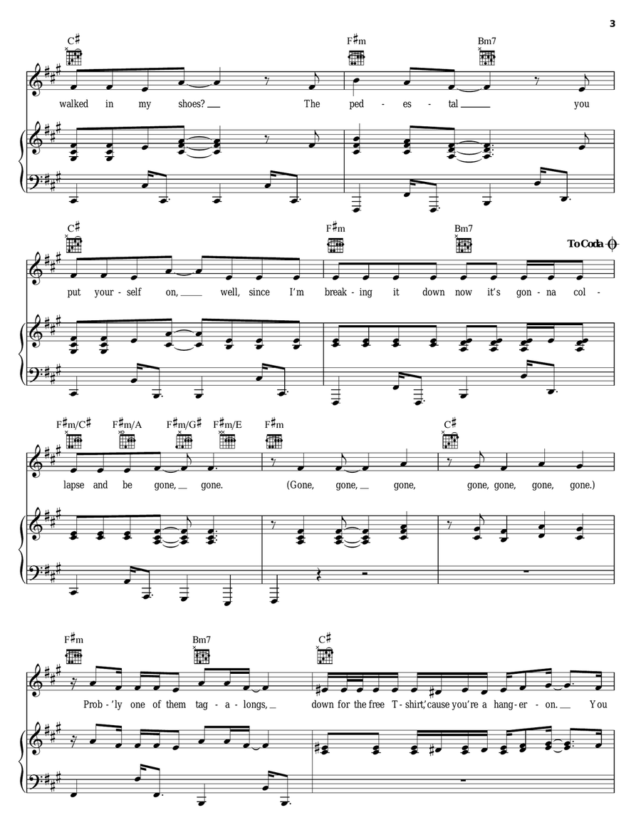 Pedestal Piano, Vocal, Guitar scores gallery preview page 3