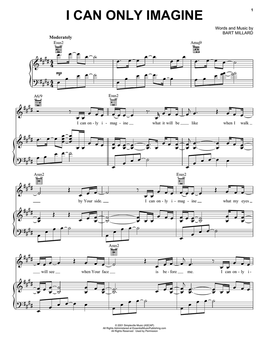 I Can Only Imagine Guitar scores gallery preview page 1