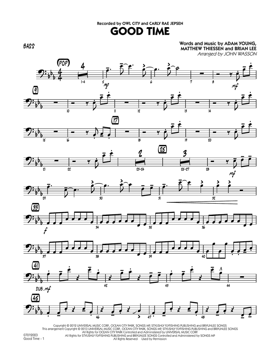 Good Time - Bass Jazz Ensemble scores gallery preview page 1