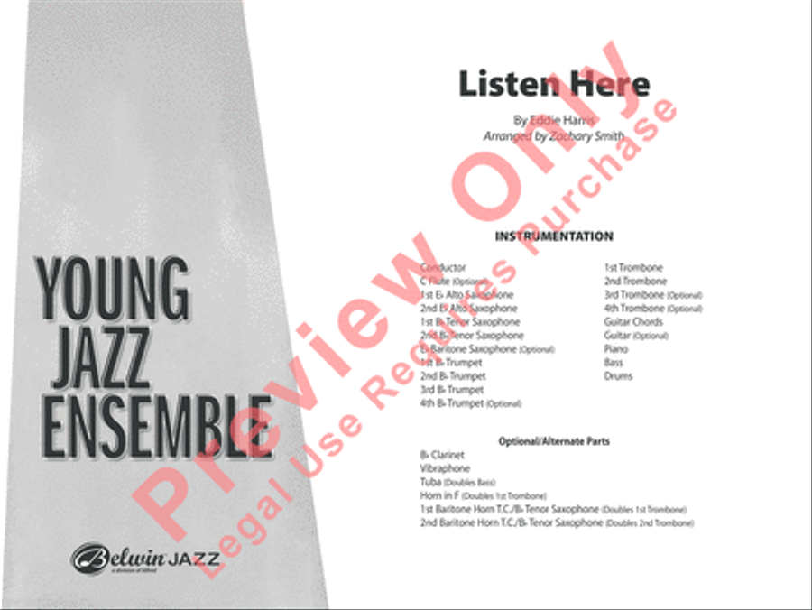 Listen Here Jazz Ensemble scores gallery preview page 2