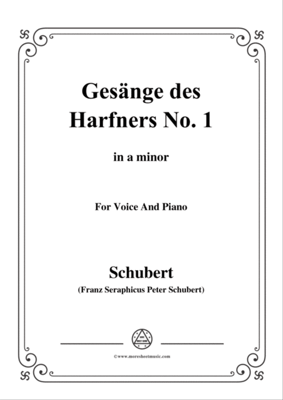 Schubert-Gesänge des Harfners,Op.12 No.1,in a minor,for Voice&Piano Voice scores gallery preview page 1