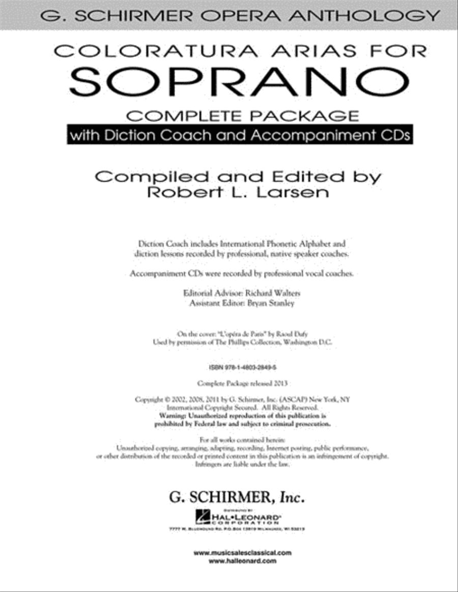 Coloratura Arias for Soprano – Complete Package image number null