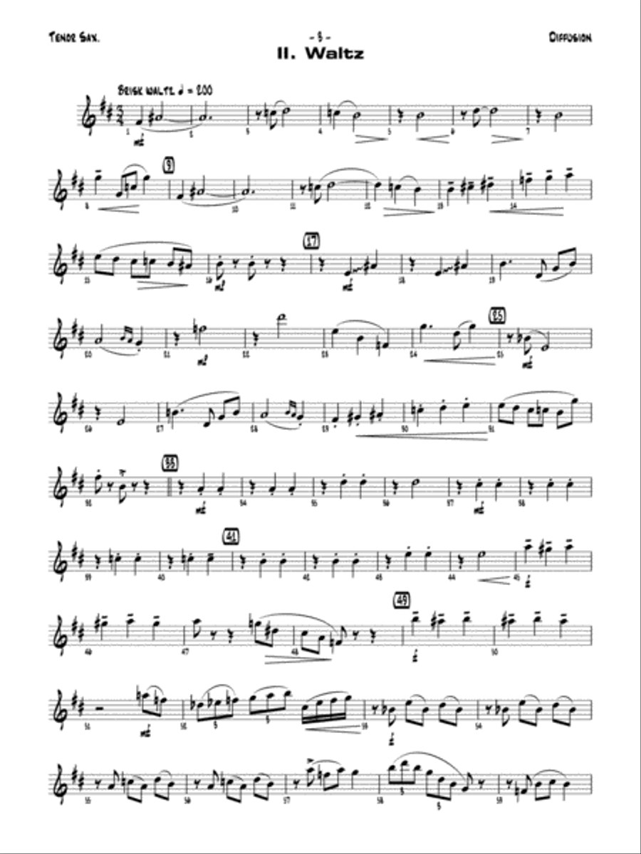 Diffusion for Sax Quartet: B-flat Tenor Saxophone Saxophone Quartet scores gallery preview page 4