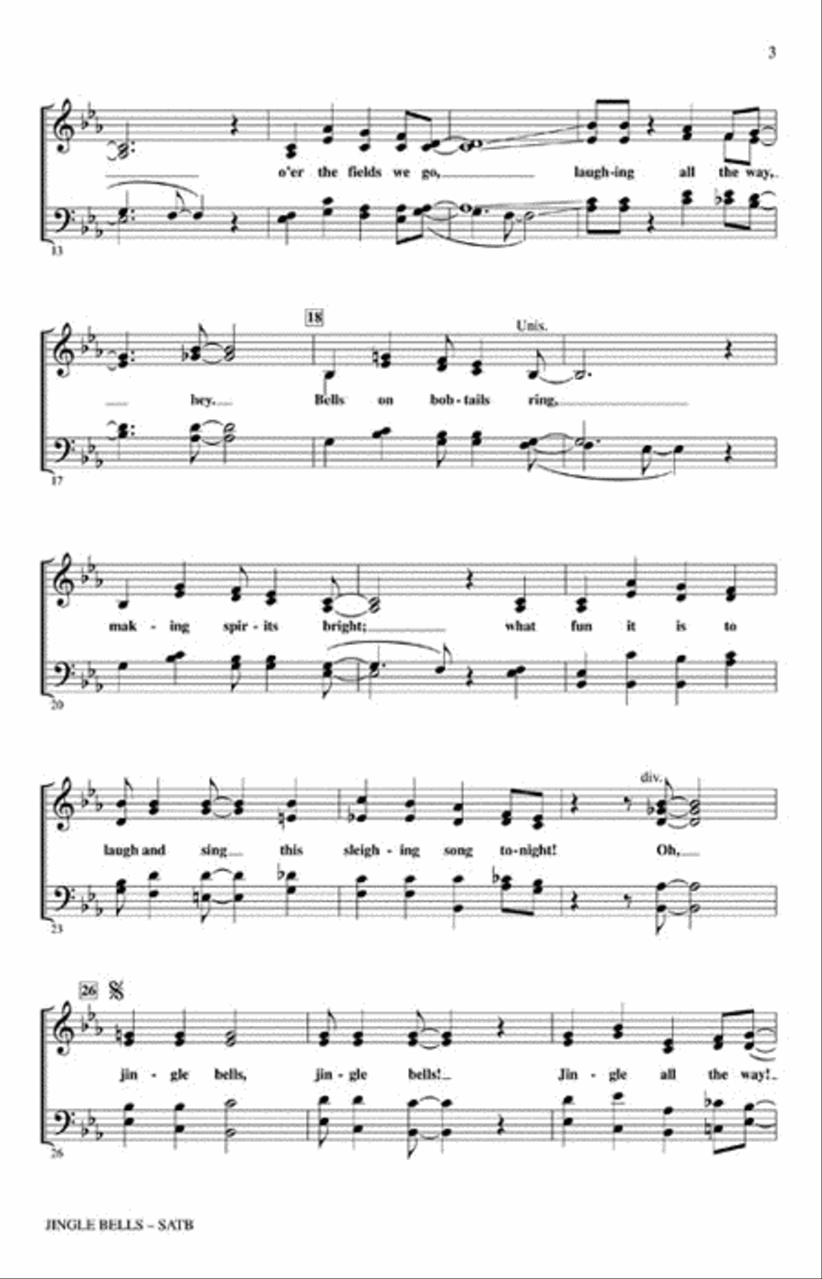Jingle Bells 4-Part scores gallery preview page 3