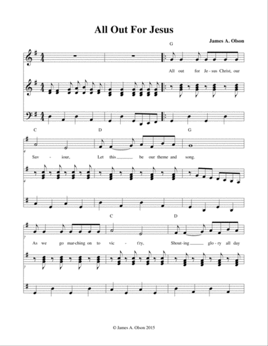 All Out For Jesus - filed version Voice scores gallery preview page 1