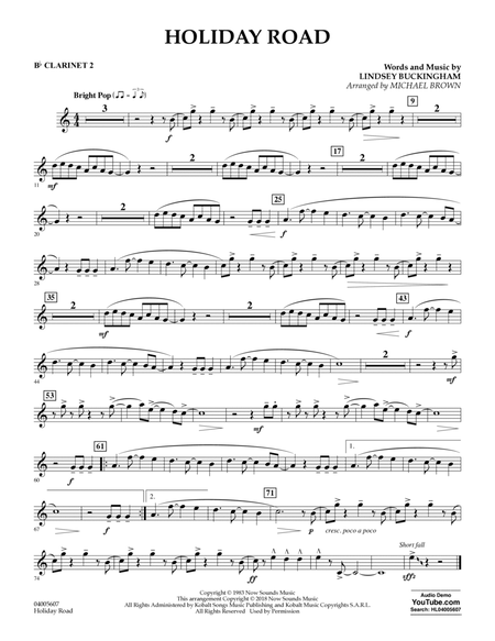 Holiday Road (from National Lampoon's Vacation) (arr. Michael Brown) - Bb Clarinet 2