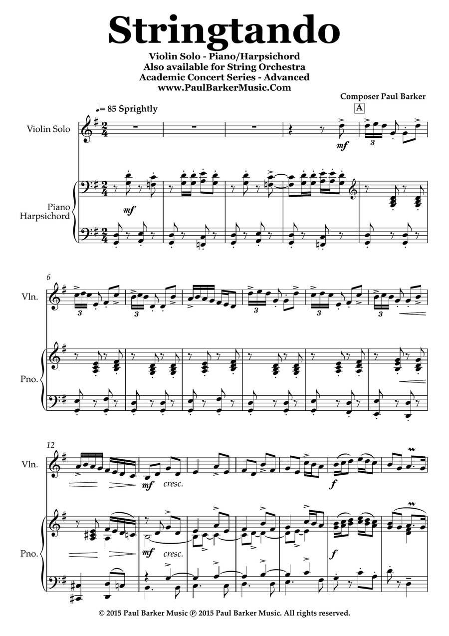Stringtando (Violin & Piano) Violin Solo scores gallery preview page 2