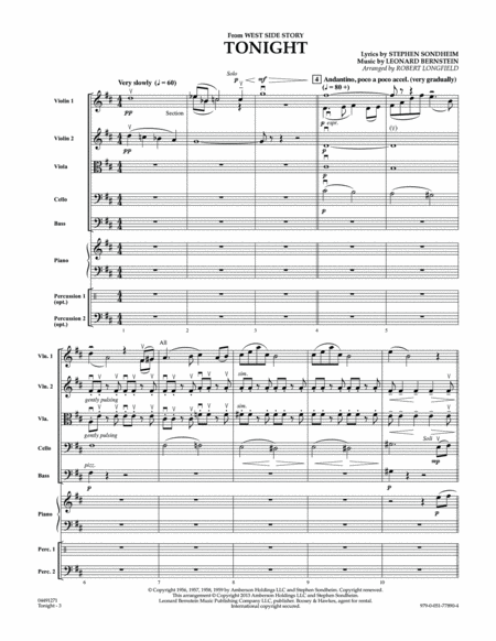 Tonight (from West Side Story) - Conductor Score (Full Score)
