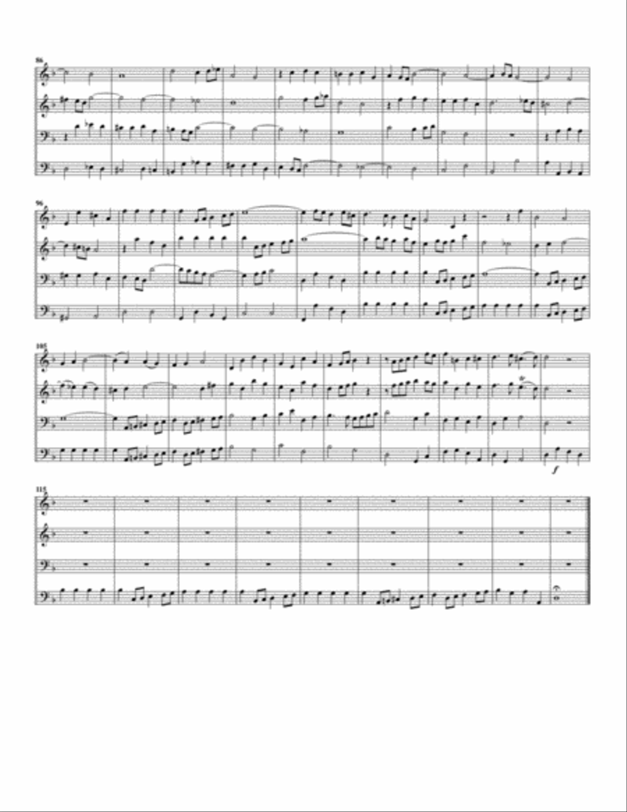 Wenn meine Trübsal als mit Ketten from Cantata BWV 38 (arrangement for 4 recorders) Recorder scores gallery preview page 3