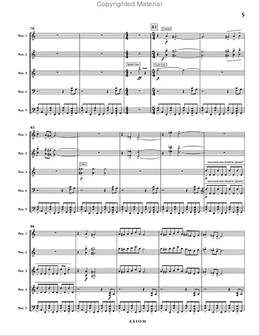 Axiom (score only) Percussion Ensemble scores gallery preview page 6