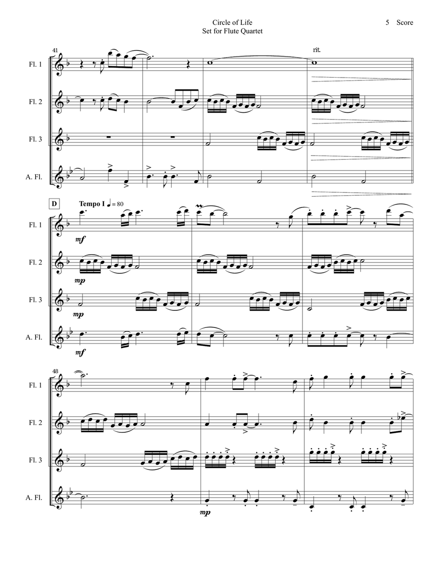 Circle Of Life Woodwind Ensemble scores gallery preview page 6