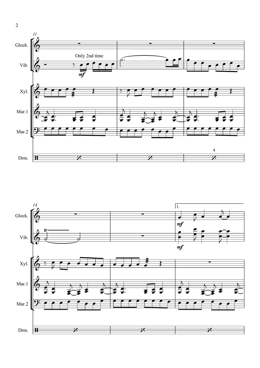 Video Killed The Radio Star Percussion Ensemble scores gallery preview page 4