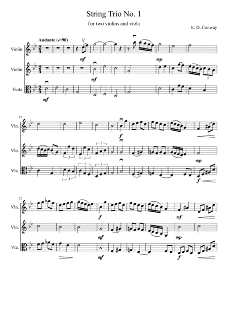 String Trio No.1 String Trio scores gallery preview page 1