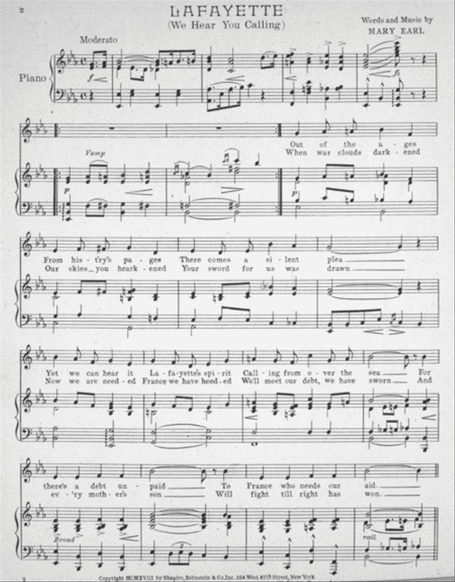 Lafayette (We Hear You Calling) Voice scores gallery preview page 2