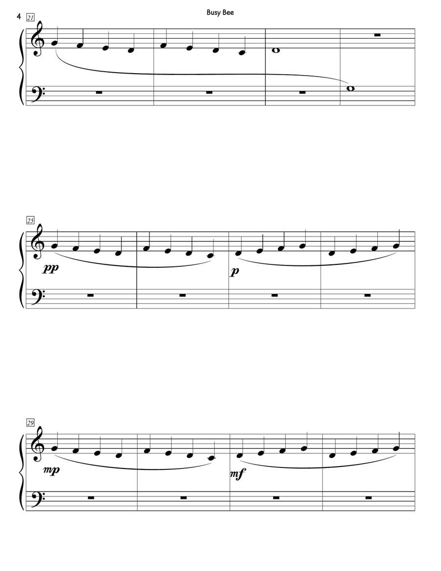 Busy Bee (Beginner Piano) Piano Method scores gallery preview page 4