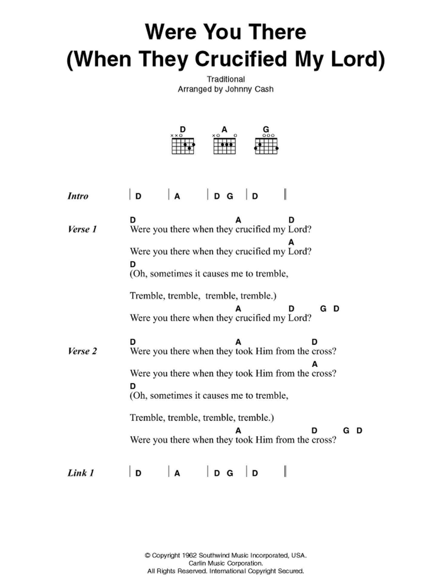 Were You There (When They Crucified My Lord) Electric Guitar scores gallery preview page 1