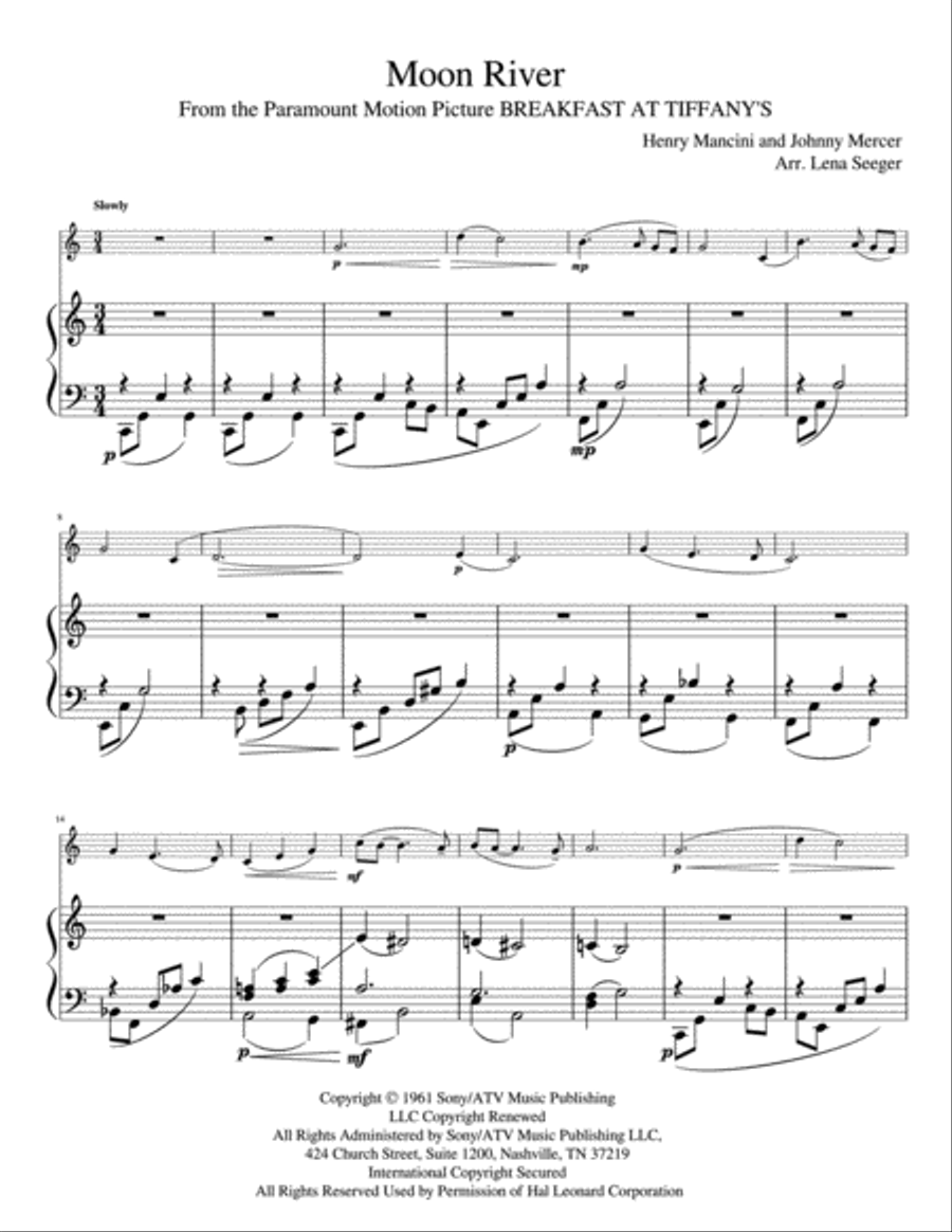 Moon River Flute Solo scores gallery preview page 2