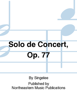 Book cover for Solo de Concert, Op. 77