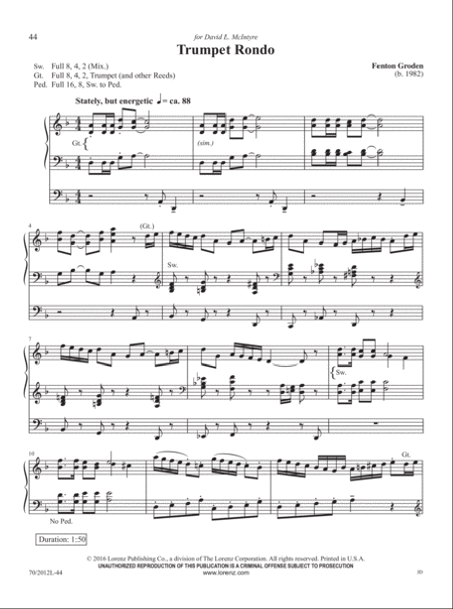 Music for Exultation and Reflection Organ Solo scores gallery preview page 16