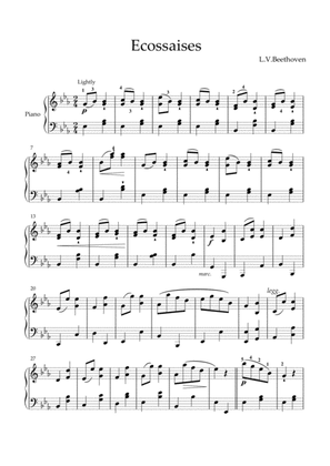 Beethoven - Ecossaises (Easy piano arrangement)