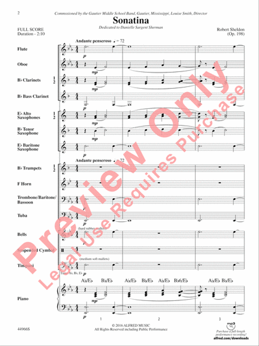 Sonatina Sonatina Concert Band scores gallery preview page 3