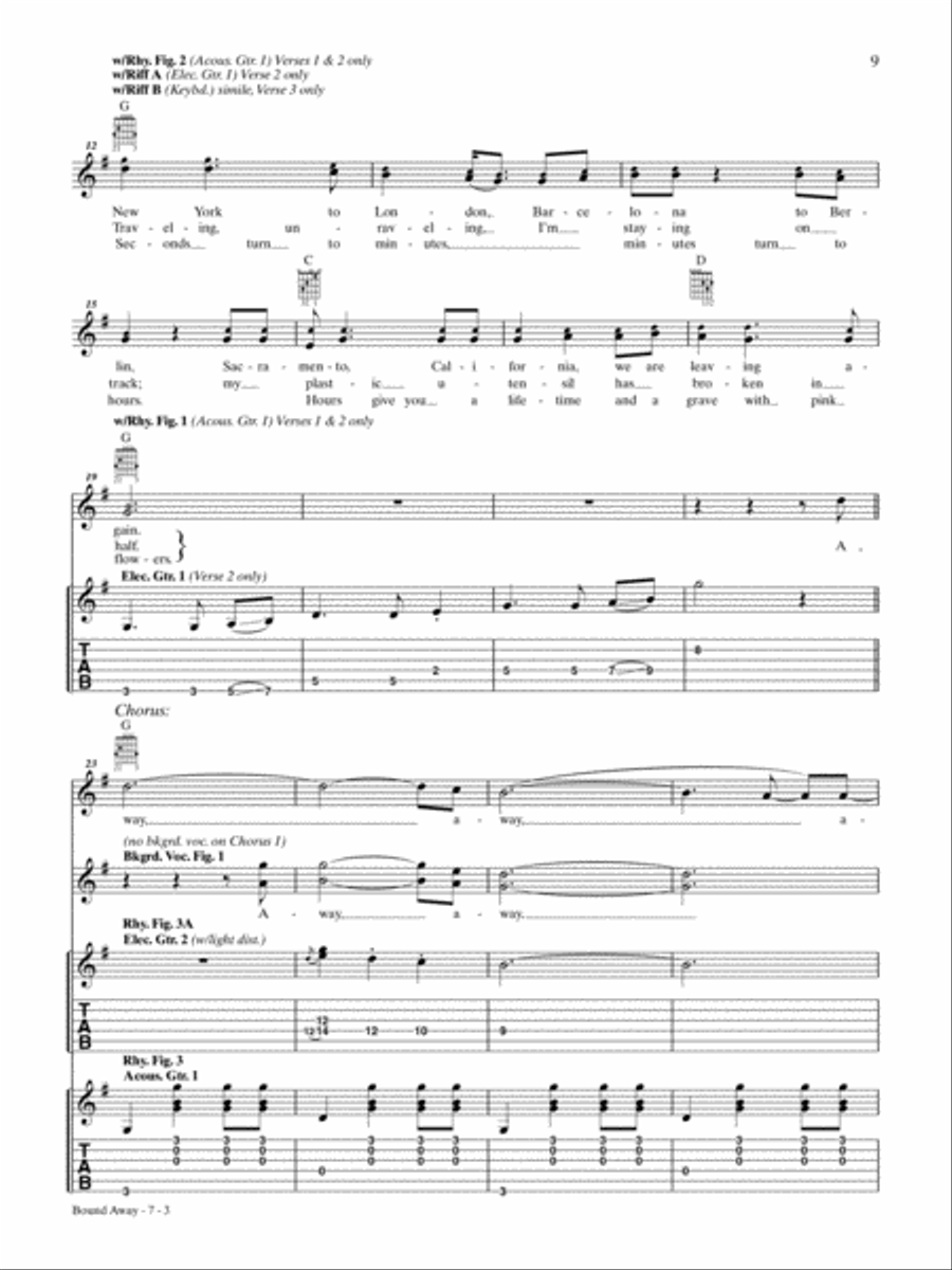 Bound Away Guitar Tablature scores gallery preview page 3
