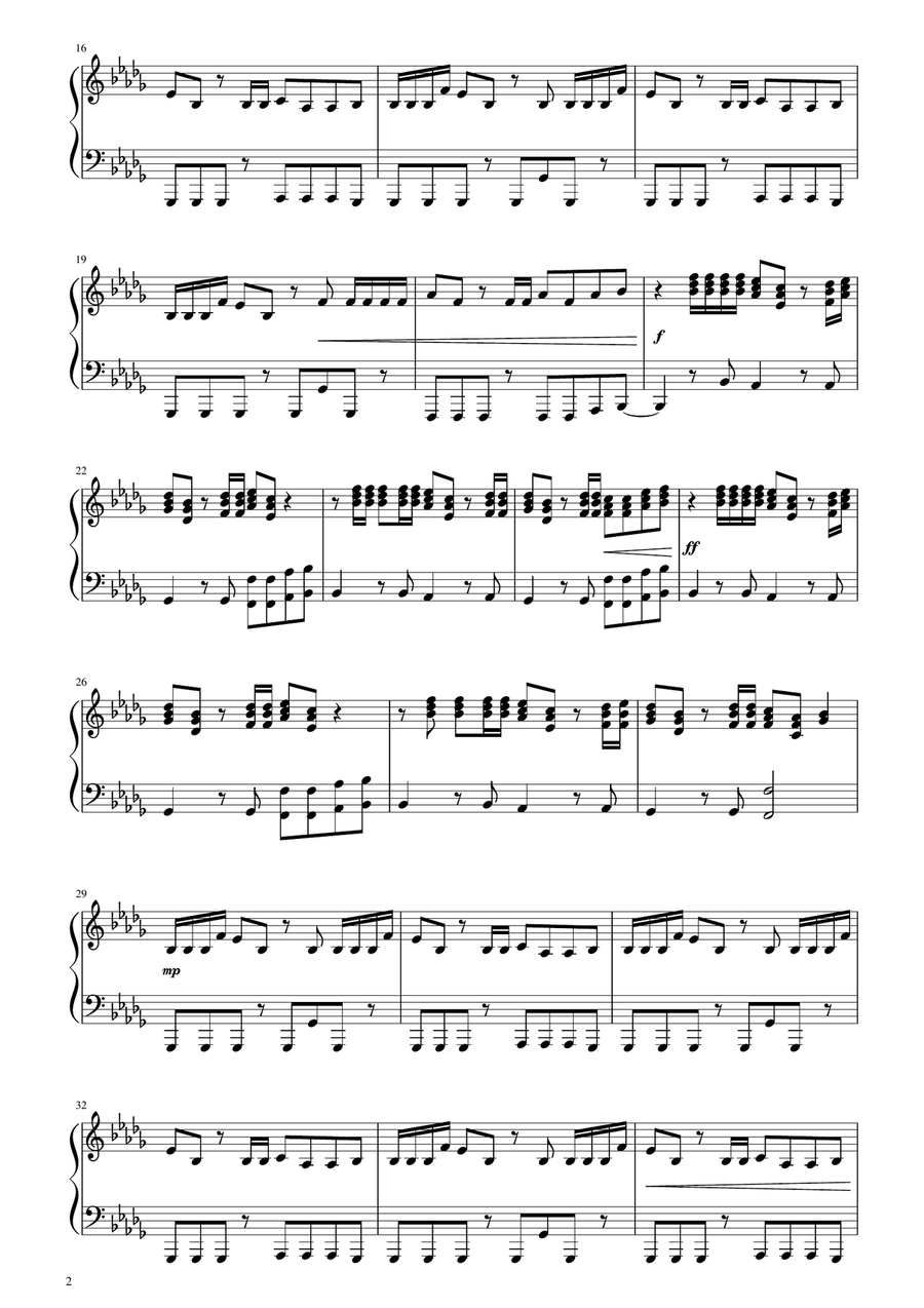 Bad Man (smooth Criminal) Piano Solo scores gallery preview page 2