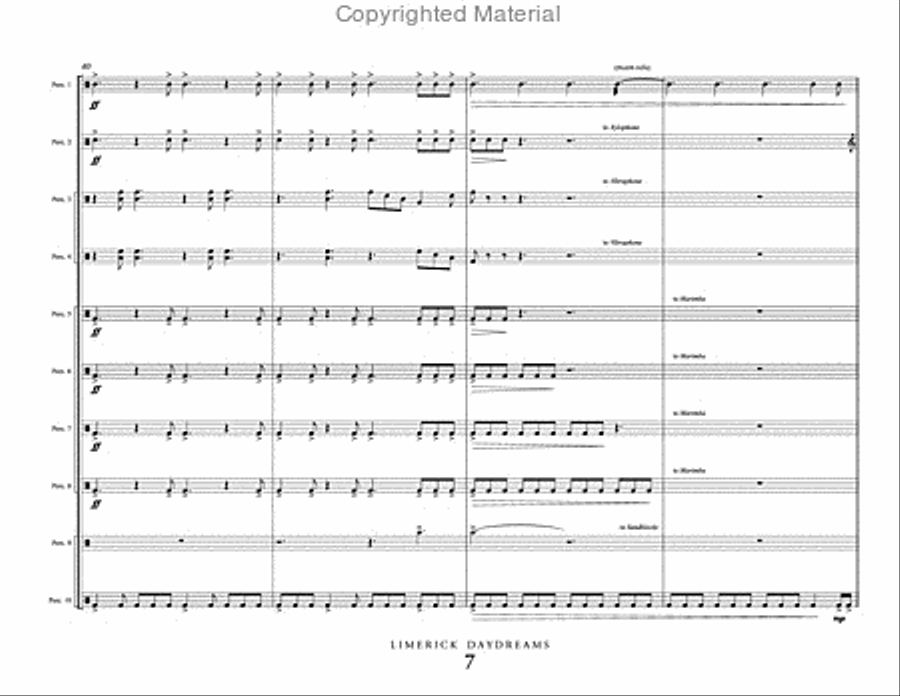Limerick Daydreams Limerick Daydreams Percussion Ensemble scores gallery preview page 8