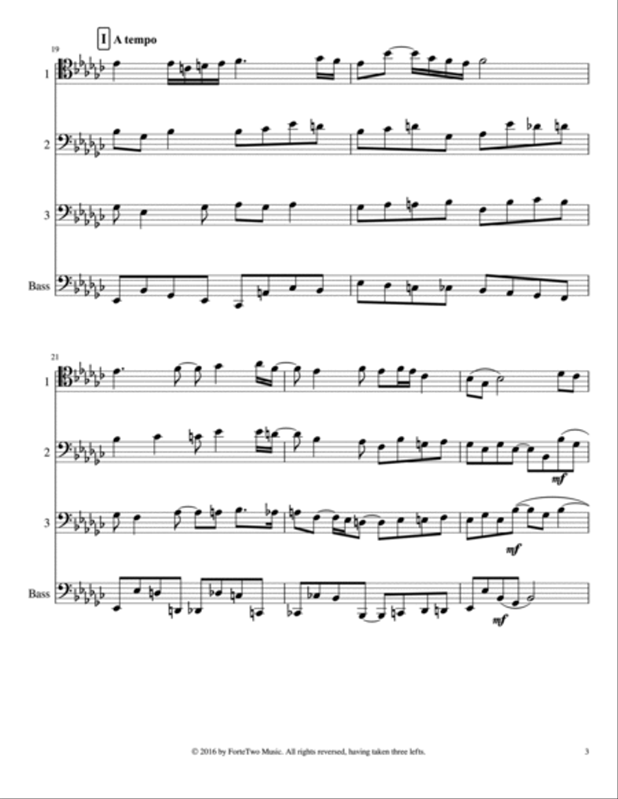 Sakura, Sakura and Eight Variations for Trombone Quartet Trombone Quartet scores gallery preview page 3