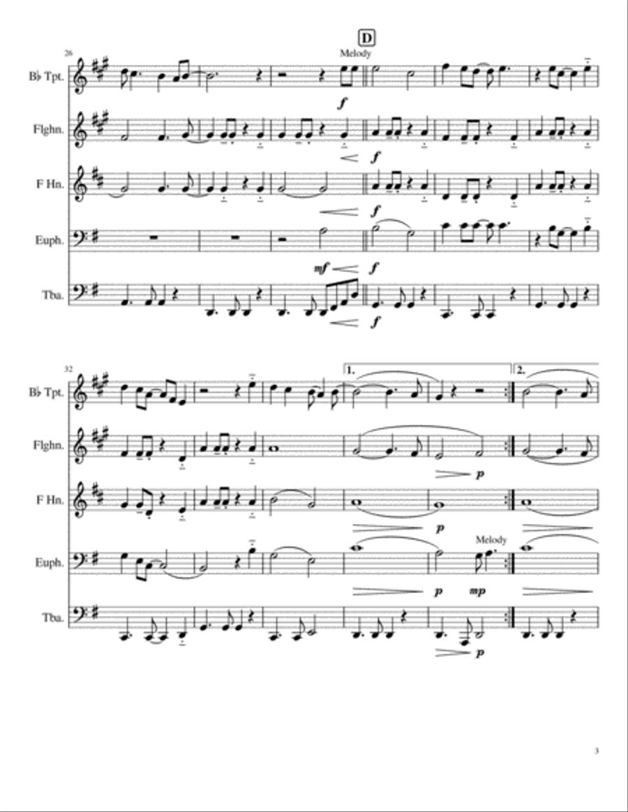 Leaving On A Jet Plane Brass Ensemble scores gallery preview page 3