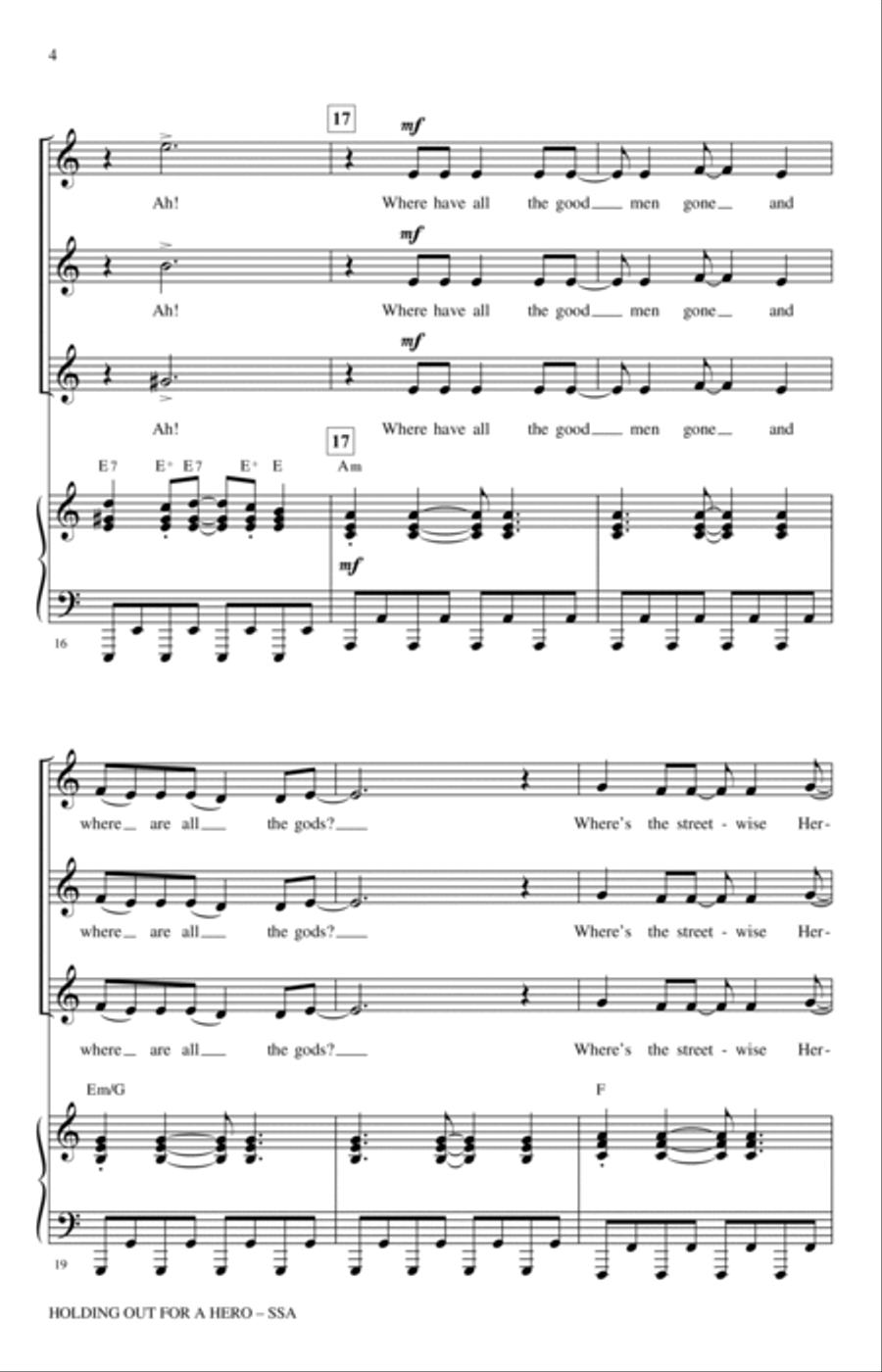 Holding Out For A Hero (from Footloose) (arr. Paul Langford) SSA scores gallery preview page 3