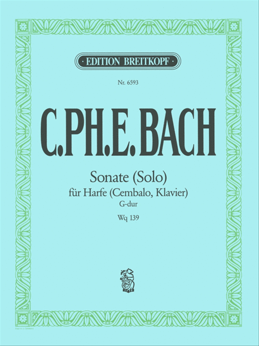 Book cover for Sonata (Solo) in G major Wq 139