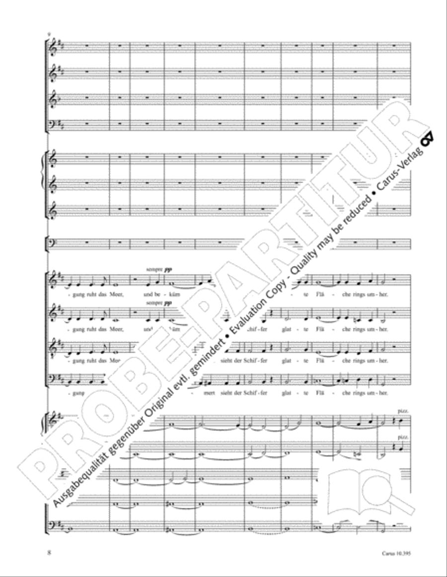 Calm Sea and Prosperous Voyage 4-Part scores gallery preview page 9