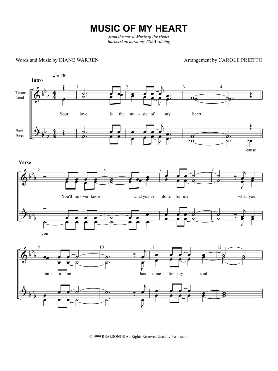 Music Of My Heart SSAA scores gallery preview page 1