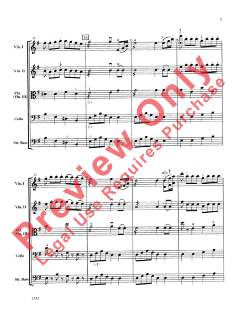 Overture from the Barber of Seville String Orchestra scores gallery preview page 8