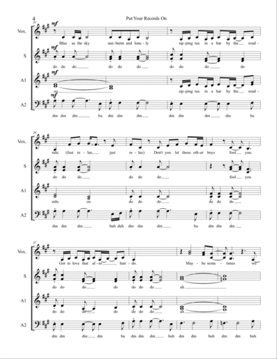 Put Your Records On 3-Part scores gallery preview page 4