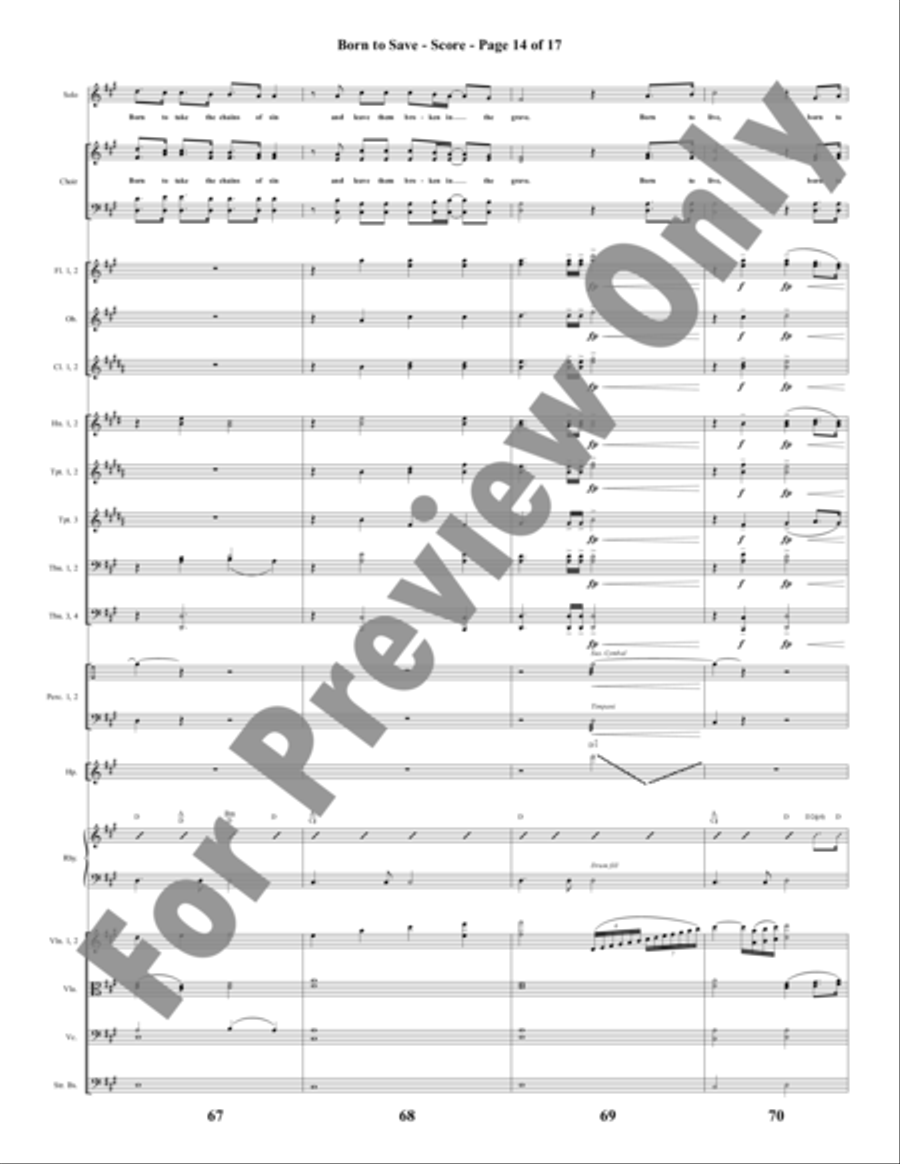 Born to Save - Orchestration Choir scores gallery preview page 15