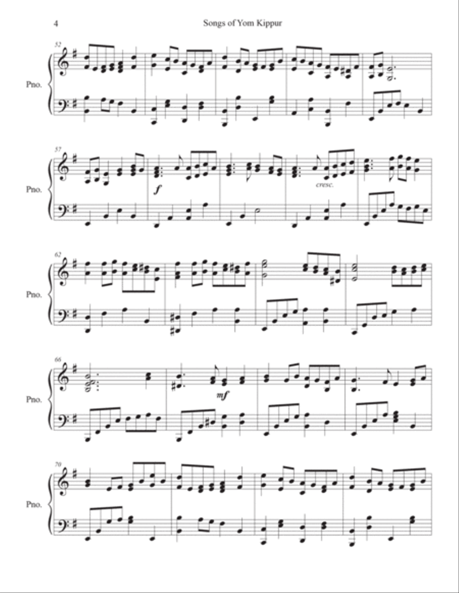 Yom Kippur Piano Meditation Piano Solo scores gallery preview page 4