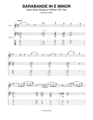 Book cover for Sarabande in E Minor (from Violin Sonata in E Minor, RV 17a)
