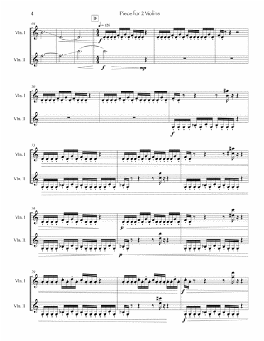 Piece for 2 Violins Piece for 2 Violins String Duet scores gallery preview page 5