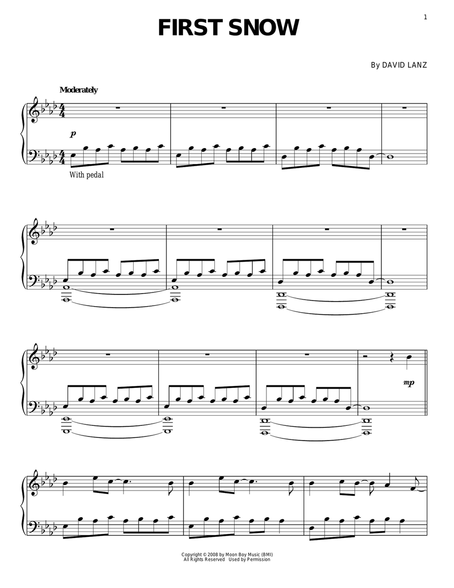 First Snow Piano Solo scores gallery preview page 1