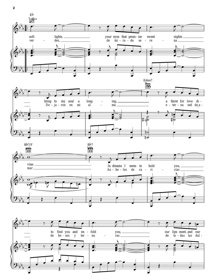 Aquellos Ojos Verdes (Green Eyes) Guitar scores gallery preview page 2