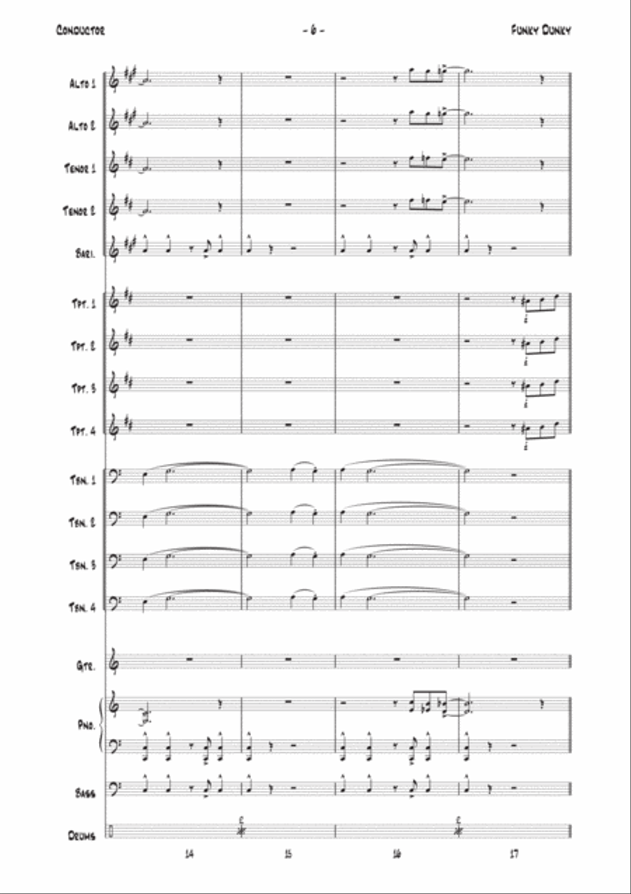 Funky Dunky Funky Dunky Jazz Ensemble scores gallery preview page 6