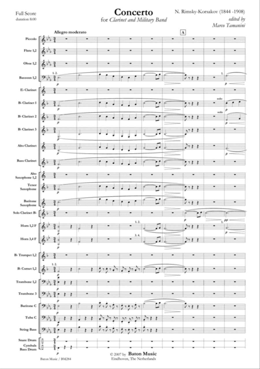Concerto for Clarinet and Military Band Concert Band scores gallery preview page 2